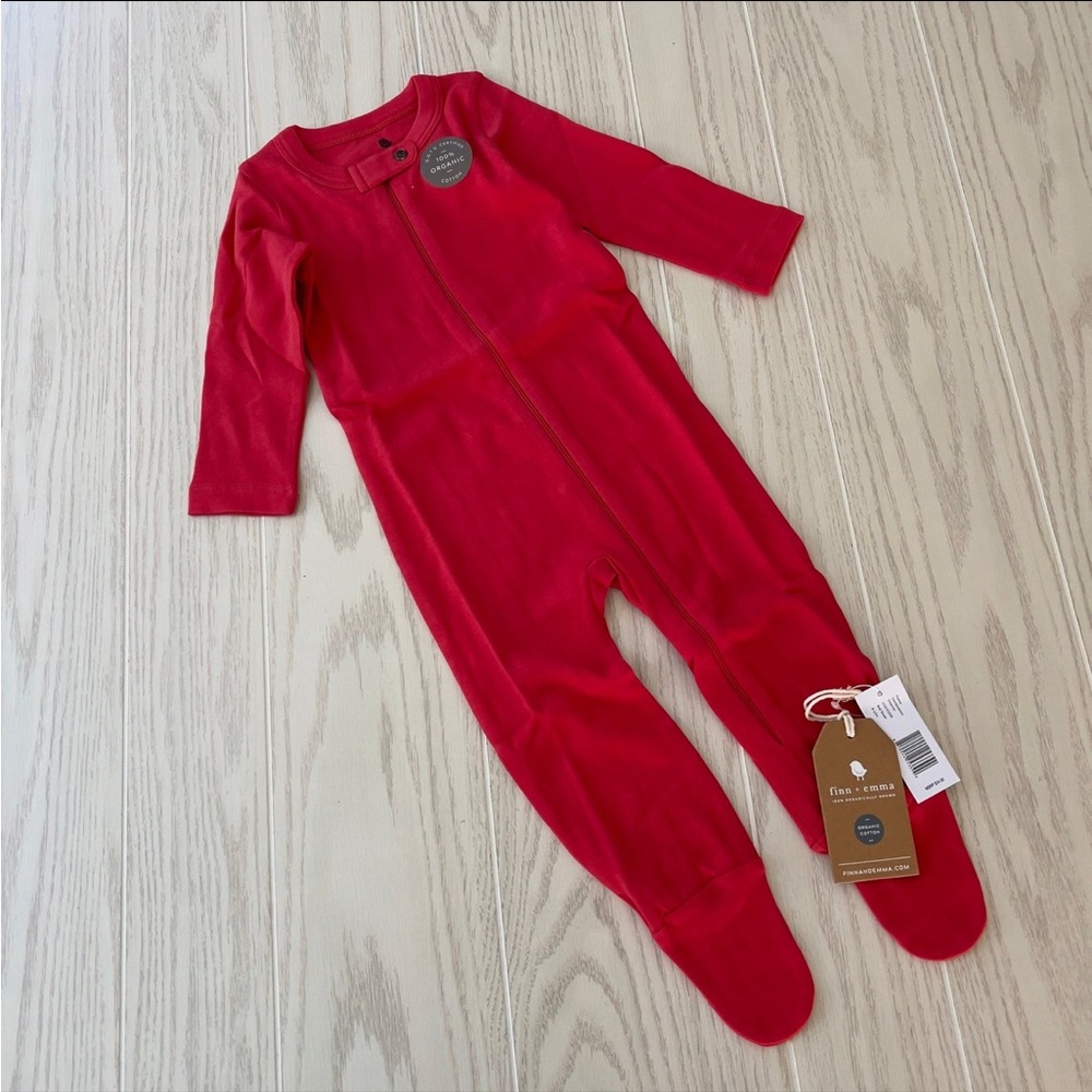 Finn + Emma organic red footie